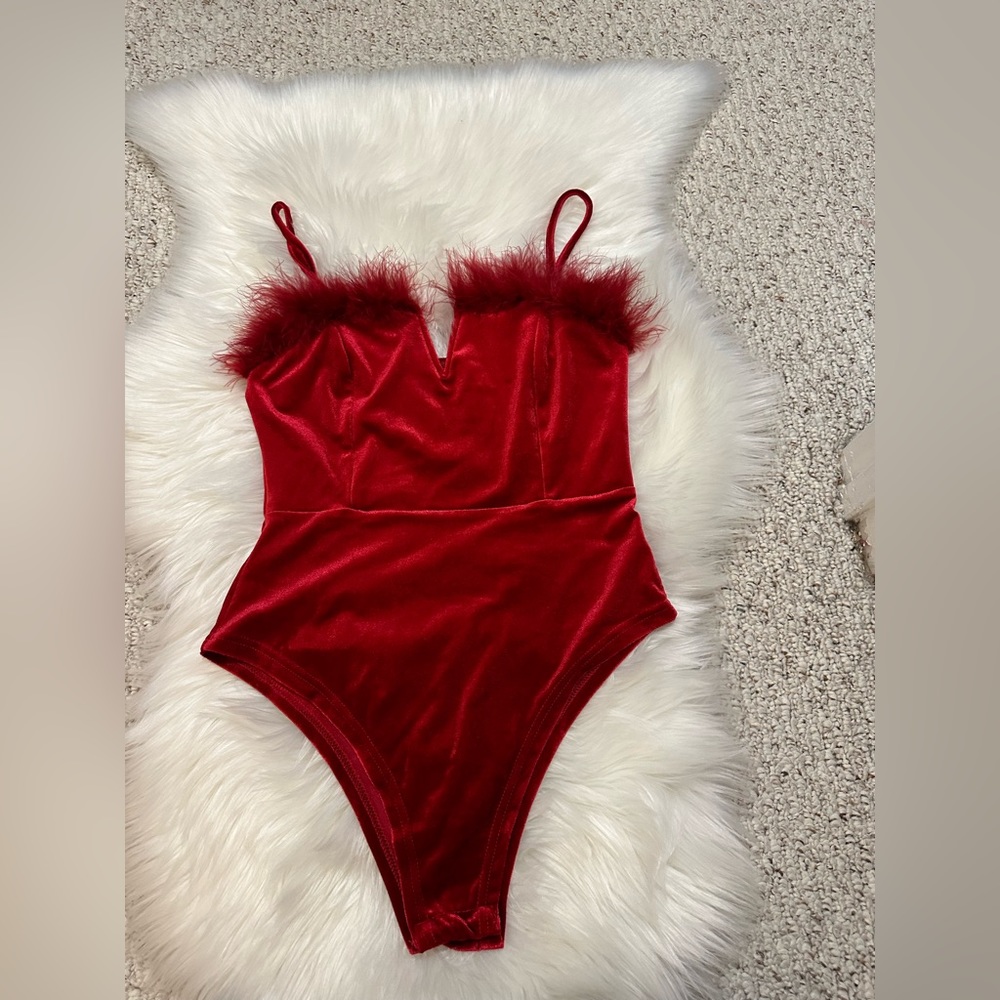 Stein Red Velvet Bodysuit